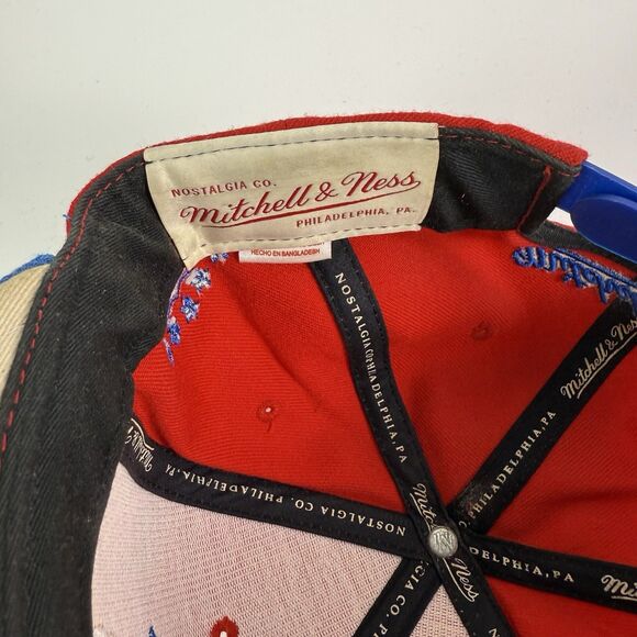Wool Washington Capitals NHL Hockey Mitchell & Ness Red Blue Snapback Hat Cap - Picture 7 of 11